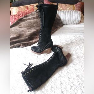 Michael Kors black suede lace up boots in size 7.5 Good condition worn few times